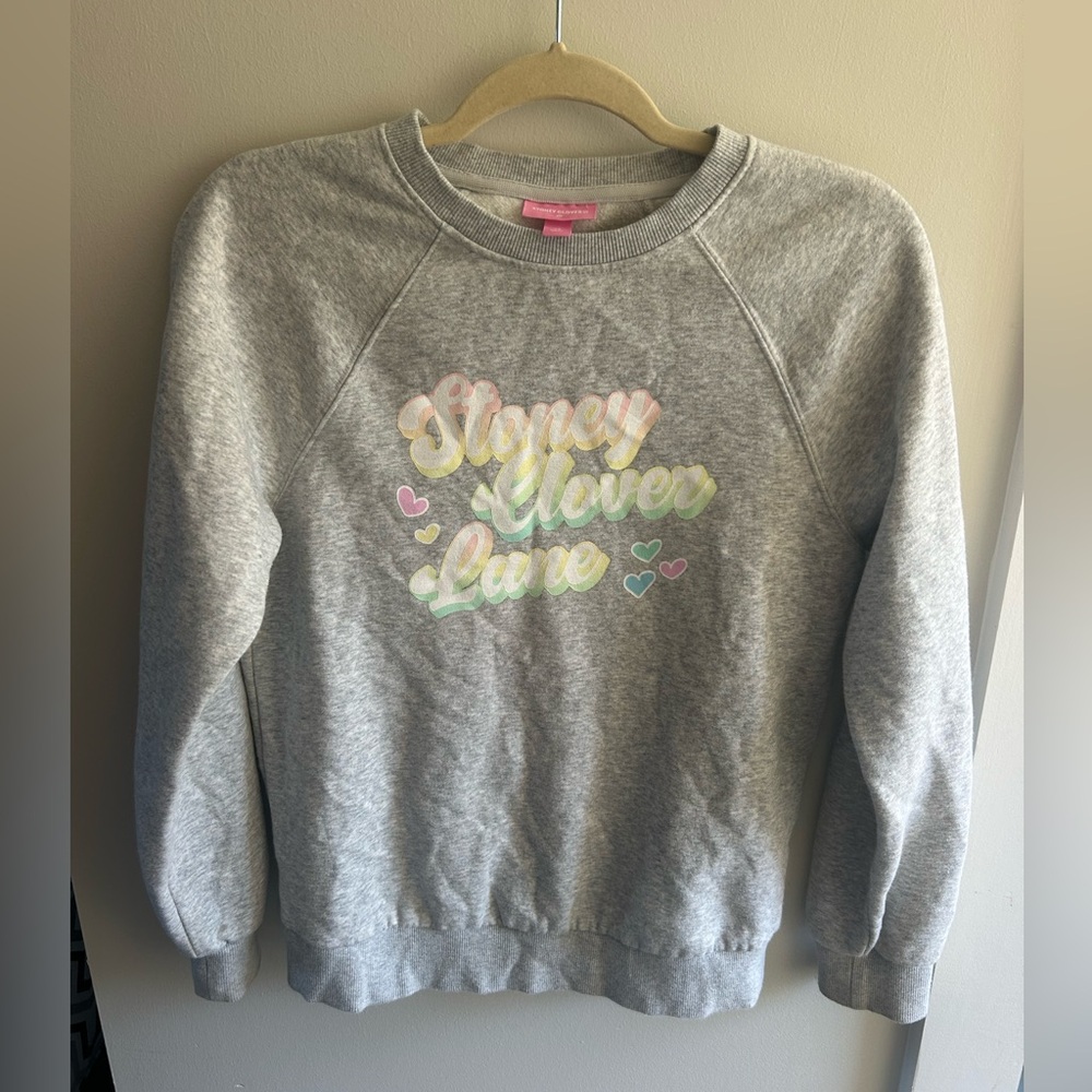 Stoney Clover Lane Gray Sweatshirt with Pastel Logo